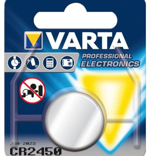 Varta cr2450 lithium 3v on card