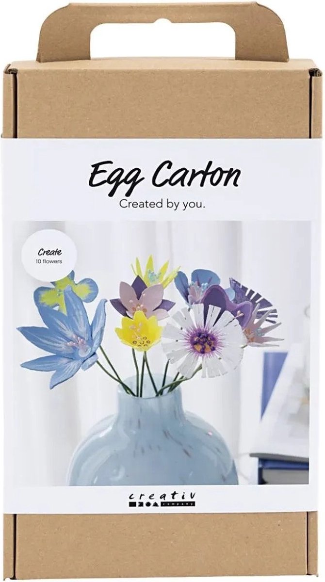 Afbeelding laden in galerijviewer, Creativ company hobbyset bloemen van eierdozen pastelkleuren
