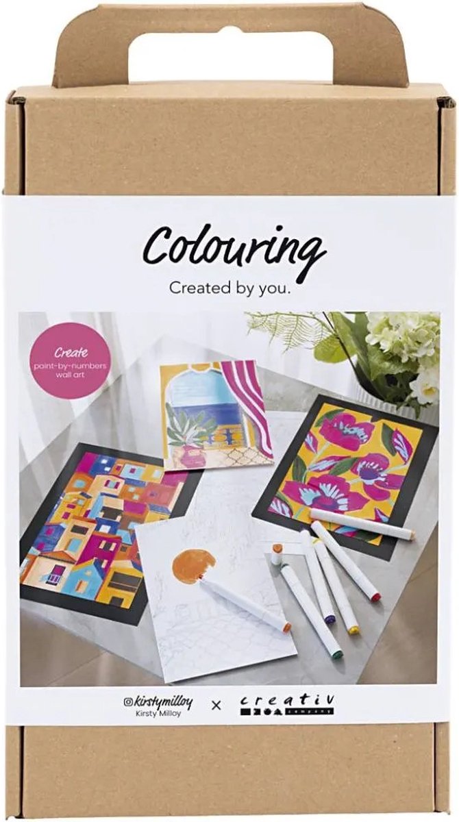 Load image into Gallery viewer, Creativ company hobbyset kleuren schilderen volgens cijfers markeerstiften
