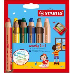 Load image into Gallery viewer, Stabilo woody 3in1 multitalent potloden - 6dlg. met puntenslijper
