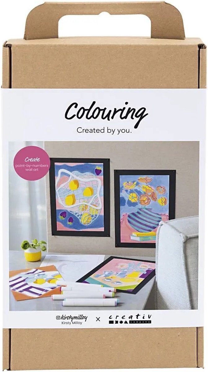 Load image into Gallery viewer, Creativ company hobbyset kleuren schilderen volgens cijfers markeerstiften
