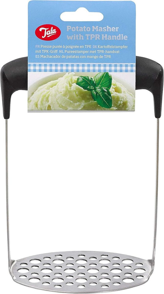 Tala – rvs aardappelstamper – 18 cm – soft grip handvat – vaatwasserbestendig – voor aardappelpuree, groenten avocado