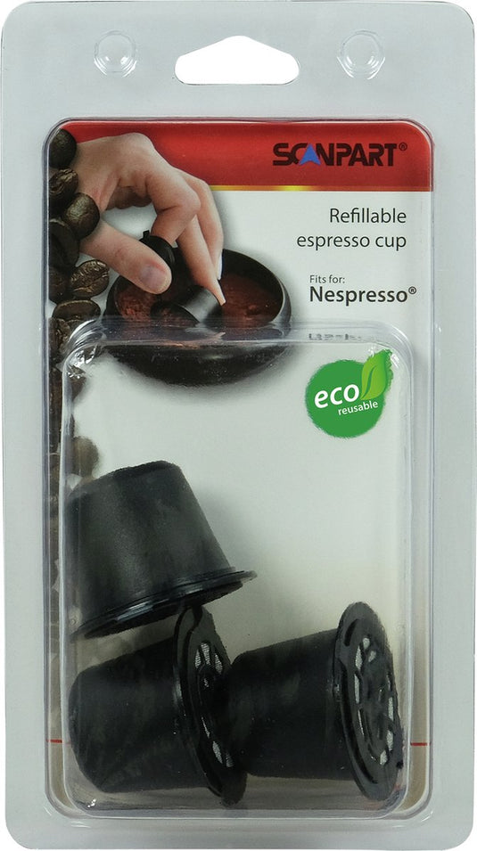 Scanpart navulbare koffiecuphouder - voor gemalen koffie - geschikt voor nespresso apparaten - alternatief - 3 stuks