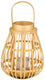 Arti casa houten lantaarn met glas - decoratieve kaars lantaarn - 26 x 26 x 32 cm - beige