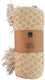 Arti casa katoenen plaid - 130x170 cm - decoratieve deken met franjes - zachte woonplaid - geel oker
