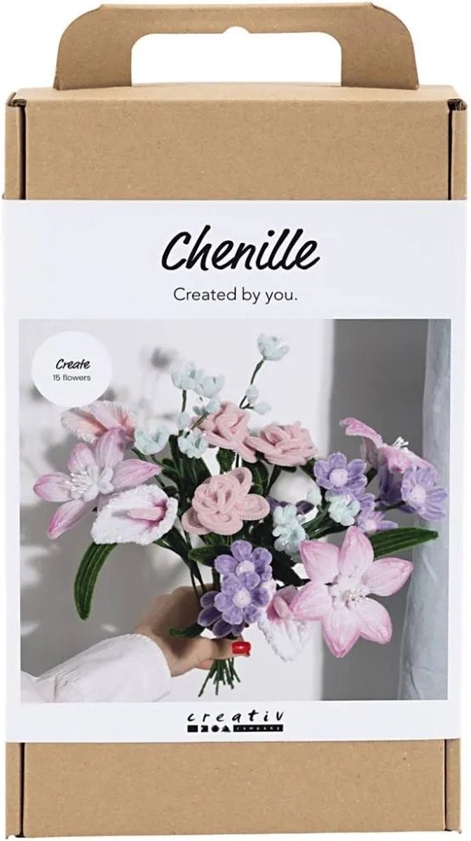Load image into Gallery viewer, Creativ company hobbyset bloemen van chenilledraad pastelkleuren
