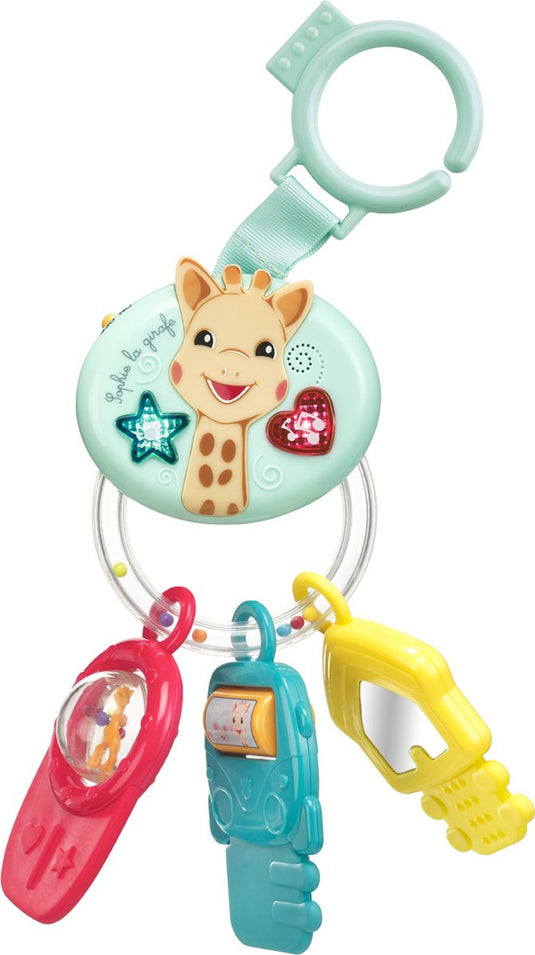 Sophie de giraf lights sound sleutel rammelaar - baby speelgoed - elektrisch - met geluid - vanaf 3 maanden - incl. batterijen - blauw rood geel