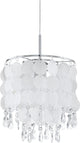 Eglo fedra 2 hanglamp - 1 lichts - ø250mm. - chroom - parelmoer, helder