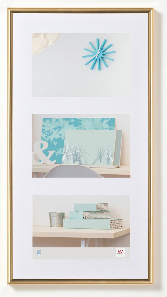 Walther new lifestyle - kunststof galerij - fotoformaat 3x13x18 cm - goud