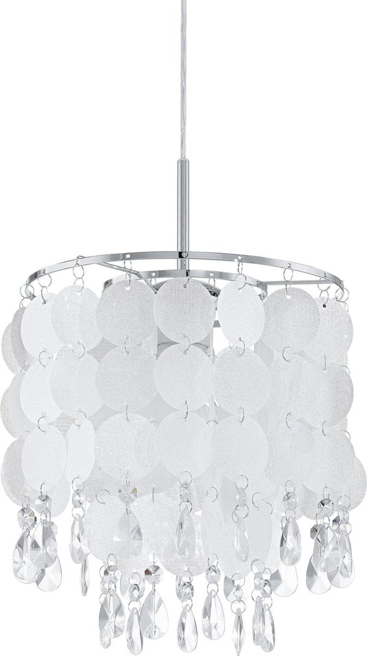 Eglo fedra 2 hanglamp - 1 lichts - ø250mm. - chroom - parelmoer, helder