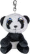 Lumo stars pluche sleutelhanger panda pan - knuffel 8,5 cm zwart wit.