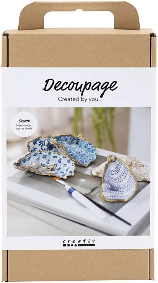 Creativ company cc hobbyset decoupage oesterschelpen blauw
