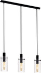 Eglo montefino - hanglamp - 3-lichts - e27 - zwart glas