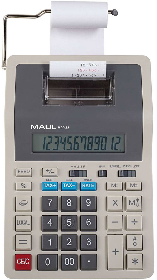 Maul printing bureaurekenmachine mpp 32 - grijs - kunststof - 1 stuk - 27 x 15.5 x 8 cm