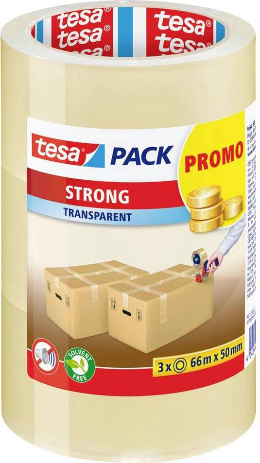 Tesa verpakkingstape - 66 m - 3 rollen