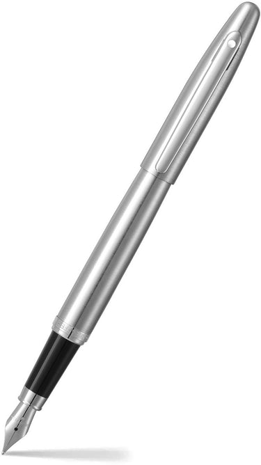 Sheaffer vulpen - vfm - zwart met geborsteld en gepolijst chroom - penpunt m - schrijfkleur zwart - sf-e0942653