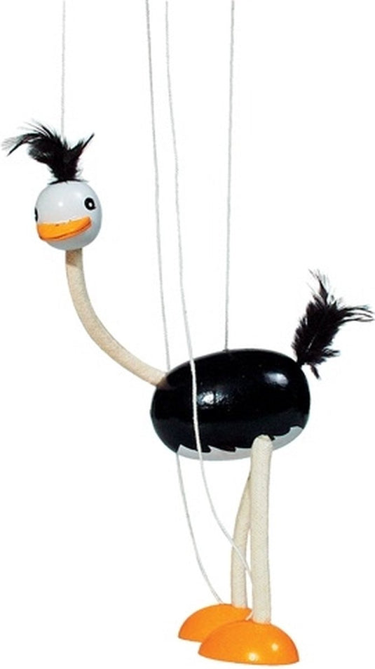 Goki houten marionette struisvogel