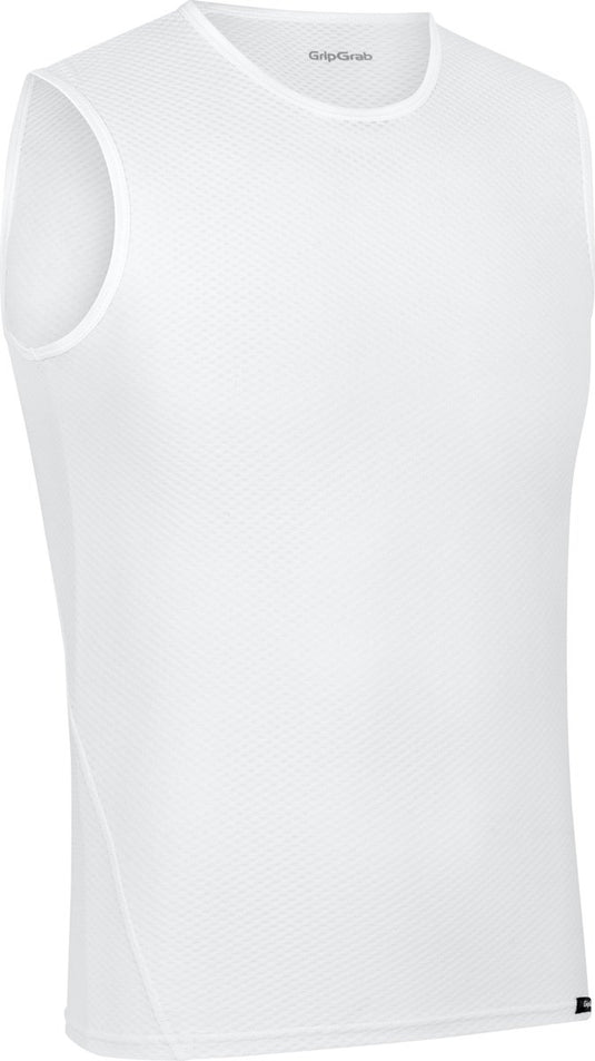 Gripgrab - ultralight mesh mouwloos base layer zomer fiets ondershirt polygiene zweethemd - wit - heren - maat xxl