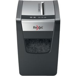 Rexel momentum x410-sl slimline stille papierversnipperaar - p4 snippers - tot 10 vel - 23l - zwart