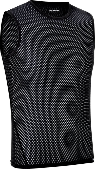 Gripgrab - ultralight mesh mouwloos base layer zomer fiets ondershirt polygiene zweethemd - zwart - heren - maat s