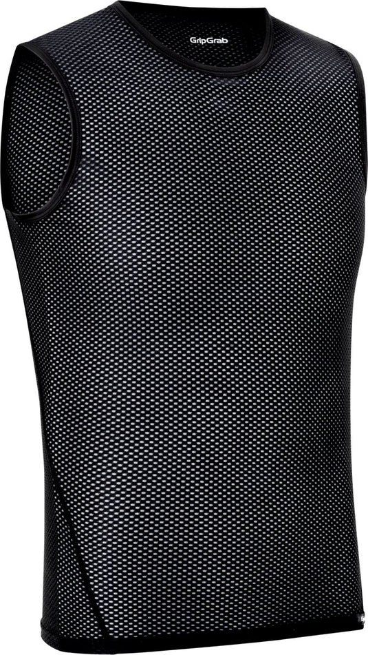 Gripgrab - ultralight mesh mouwloos base layer zomer fiets ondershirt polygiene zweethemd - zwart - heren - maat xl