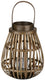Arti casa houten lantaarn met glas - decoratieve waxinelichthouder - 26 x 26 x 32 cm - bruin