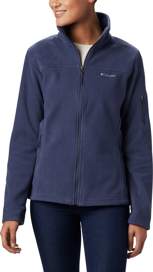 Columbia fast trek ii fleece vest dames volwassenen - sluiting en zakken met rits - outdoorvest - blauw - maat s