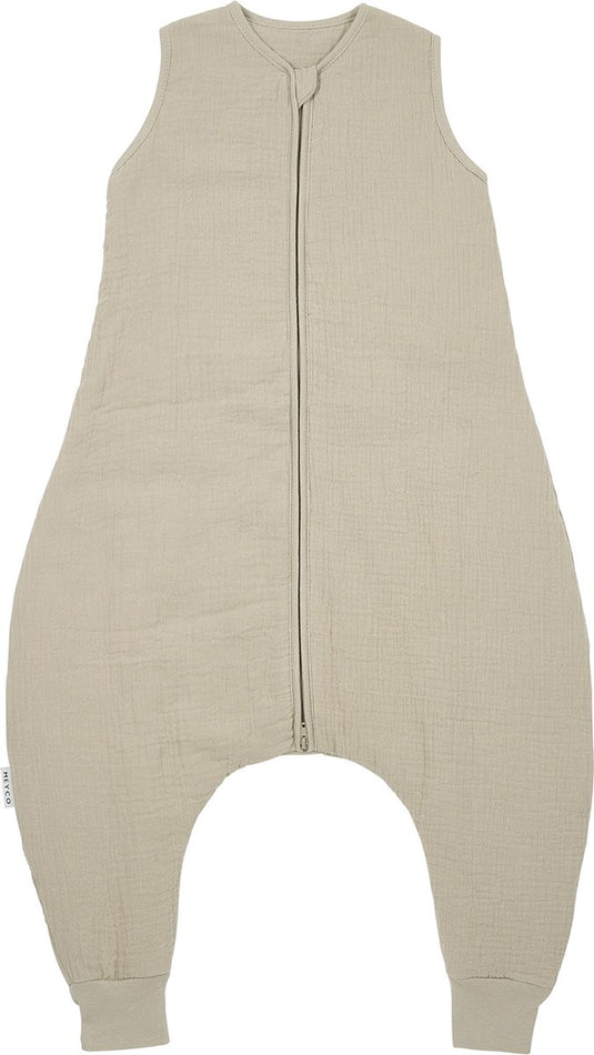 Meyco baby uni baby winter slaapoverall jumper - pre-washed hydrofiel - sand - 92cm - 2.0 tog
