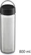 Klean kanteen wide single wall 800 ml 27oz - rvs zilver - met brede ringdop
