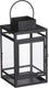 Mica decorations lantaarn windlicht - zwart - metaal glas - 14 x 13 x 23 cm - binnen buiten