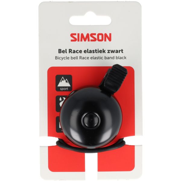 Load image into Gallery viewer, Simson racefietsbel met elastische bevestiging - zwart

