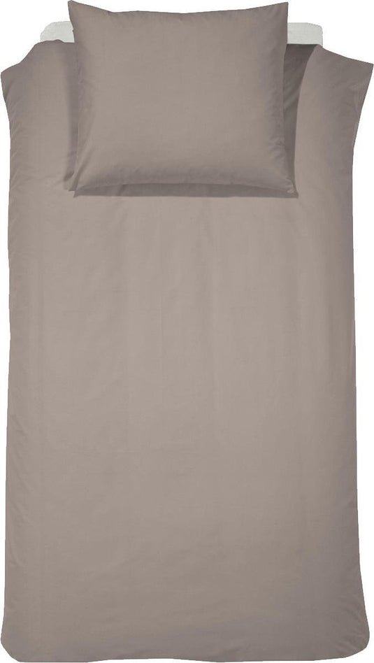 Cinderella morning dekbedovertrek - 1 persoons - 100% zacht flanel-katoen - 140x200 220 cm - taupe + 1 kussensloop 60x70