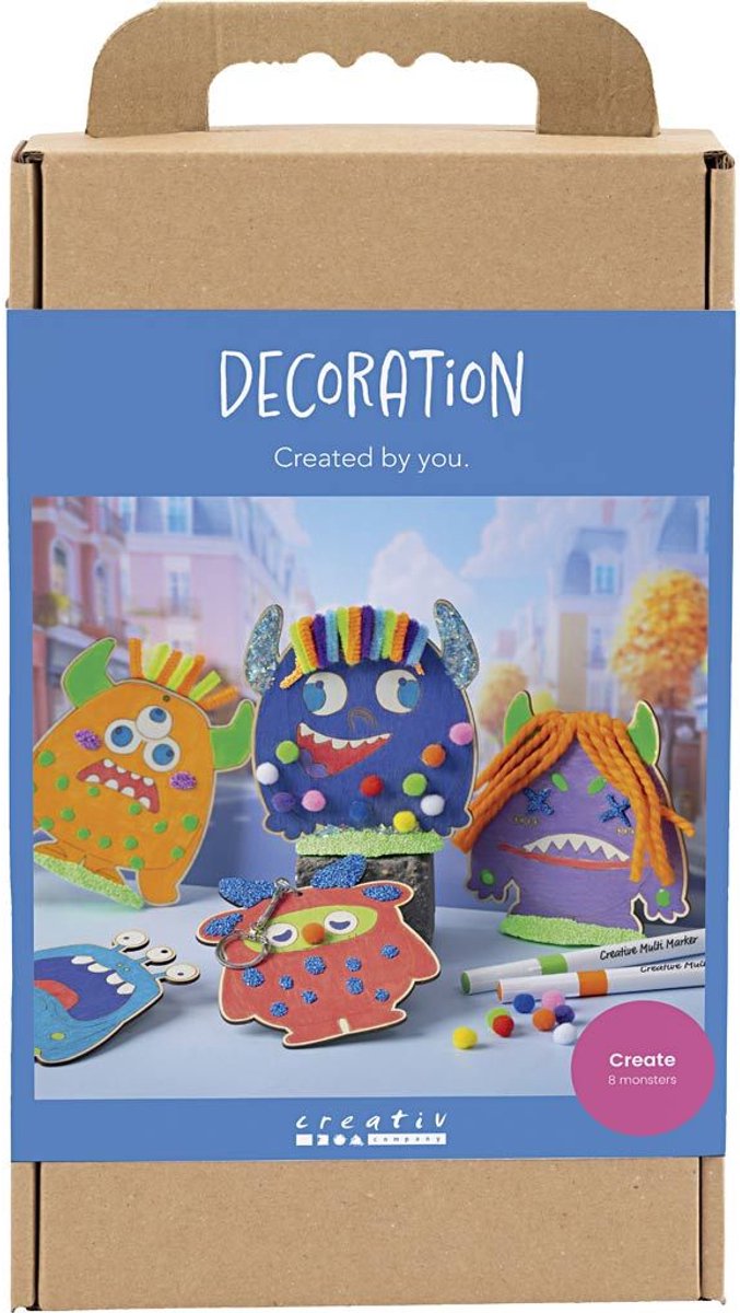 Afbeelding laden in galerijviewer, Creativ company http: www.cchobby.nl hobbyset-decoratie-monsters-kleurrijk-vrolijke-kleuren-sterke-kleuren-1-doos
