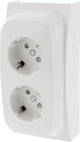 Attema k40 contactdoos – 2–voudig – randaarde – polarwit