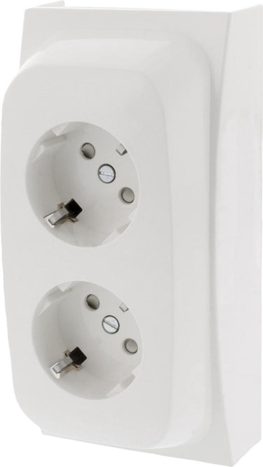 Attema k40 contactdoos – 2–voudig – randaarde – polarwit