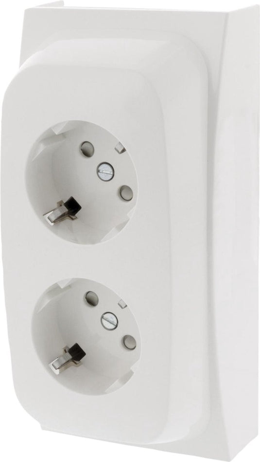 Attema k40 contactdoos – 2–voudig – randaarde – polarwit