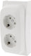 Attema k40 contactdoos – 2–voudig – randaarde – polarwit