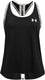 Under armour tech knockout tank-blk meisjes sportshirt - zwart - wit