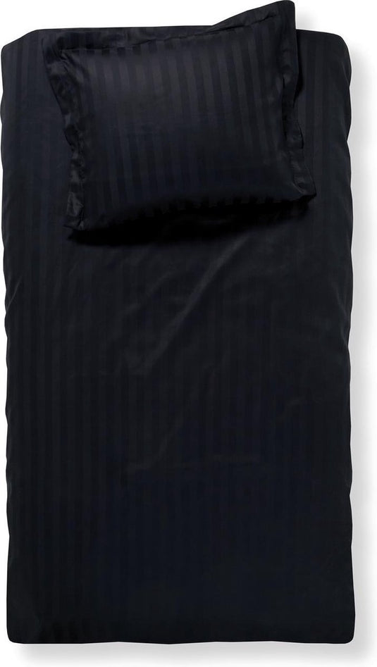 Damai linea - dekbedovertrek - 140x200 220 cm - eenpersoons - zwart + 1 kussensloop 60x70