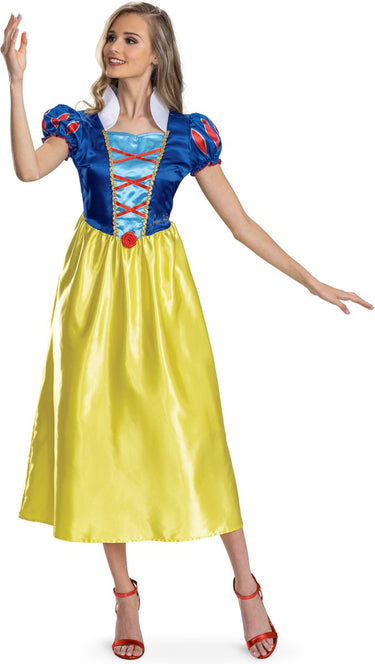 Disguise disney prinses - snow white, snow white jurk basic plus volwassenen, maat m (8-10), volwassenen
