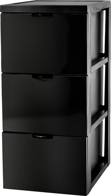 Iris style chest ladesysteem met 3 lades - 3 x 15l - kunststof - zwart