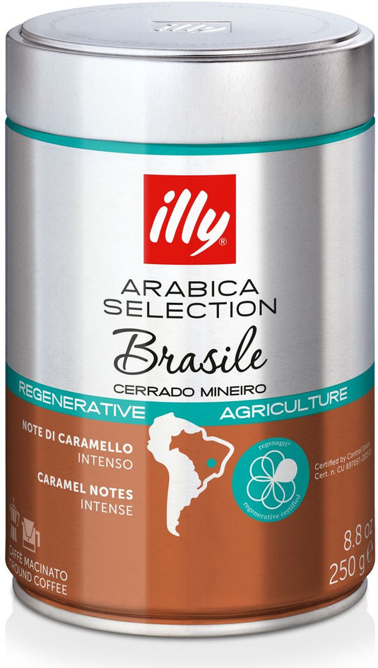 Illy - gemalen koffie - arabica selection - brazilië - cerrado mineiro - 6 x 250 gram