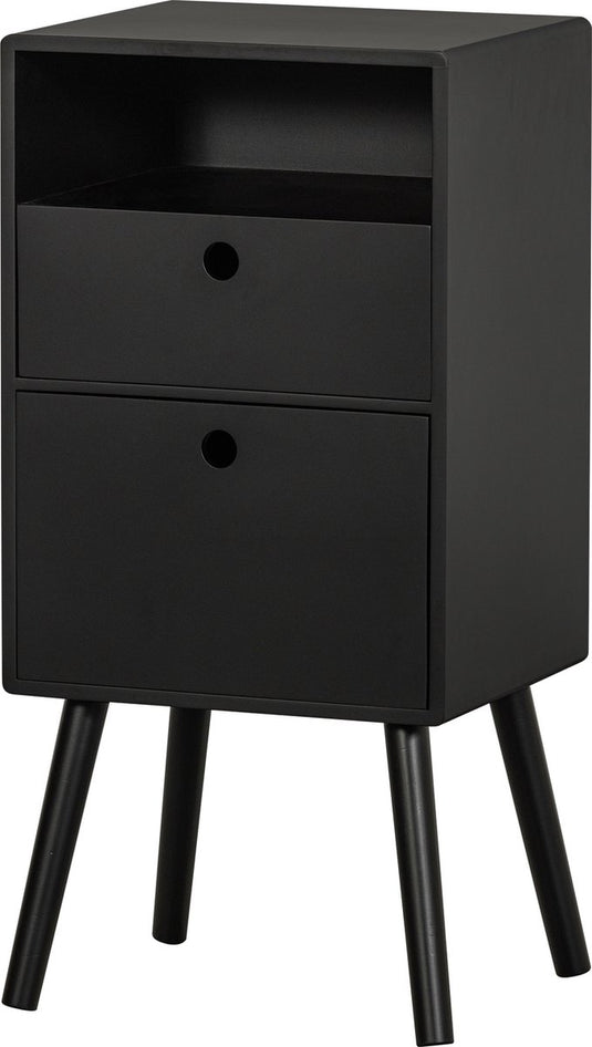 Woood ozzy nachtkastje - hout - zwart - 75x36x30