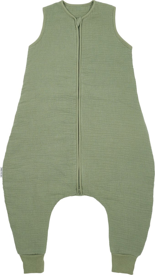 Meyco baby uni baby winter slaapoverall jumper - pre-washed hydrofiel - olive green - 104cm - 2.0 tog