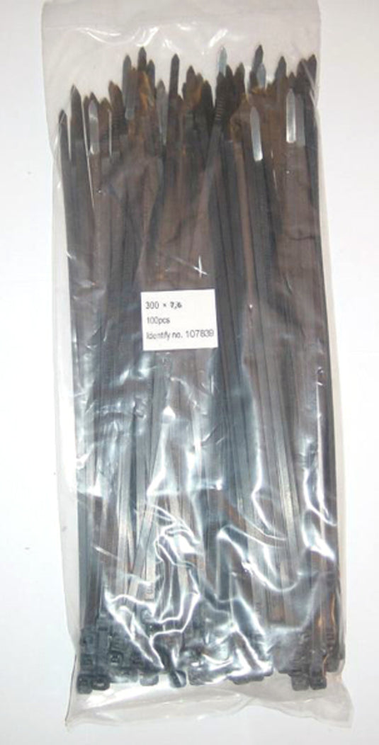 Unbranded kabelbinders 7.6x300 zwart zak a 100