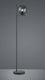 Trio pure - vloerlamp - antraciet - excl. 1x e14 28w - rookkleurige glas