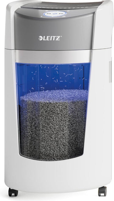 Leitz iq optimax office 550 papierversnipperaar p5 - micro snippers - 35l - tot 10 vel - wit