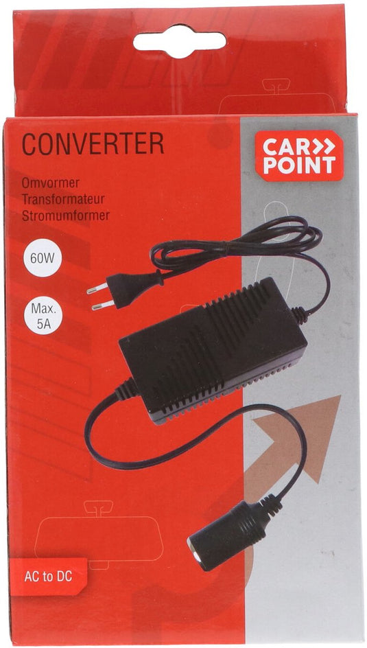 Carpoint omvormer 230v naar 12v - voor auto camper - compact ontwerp - eenvoudig aansluiten
