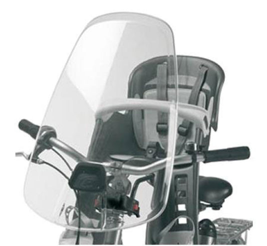 fietszitje voor Bilby junior met windscherm zwart grijs