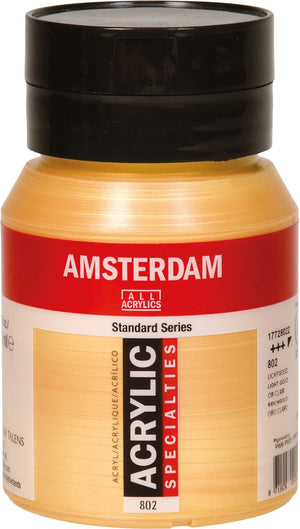 Amsterdam standard series acrylverf pot 500 ml lichtgoud 802